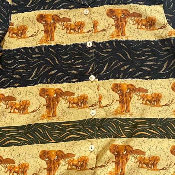 80s Large Animal print Nu look button up shirt - Picture 4 of 8